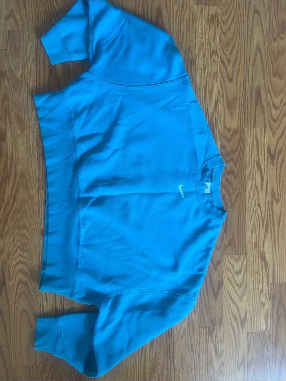 Nike Bright Teal Boxy Sweatshirt with White Swoosh